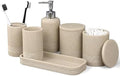 LIN CHUAN 6-Piece Bathroom Accessories Set, Bathroom Organizer, Beige by LINCHUAN