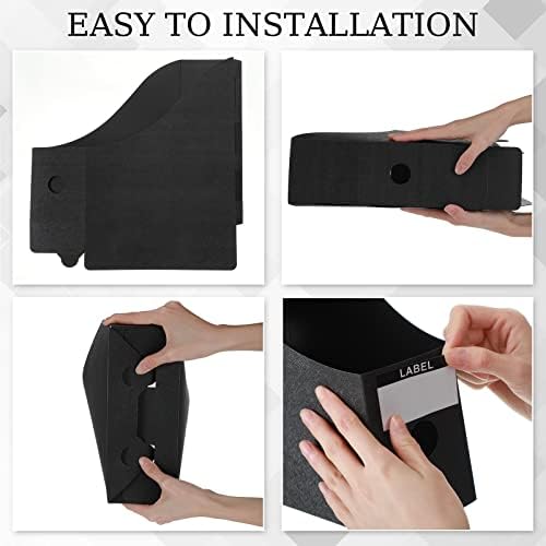 Geyee 12 Pack Plastic Magazine File Holder,Black - Image 5