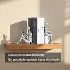 Decorative Bookends, Ceramic Book Ends for Shelves, Home Office Decor - Image 4