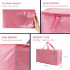 Moving Bags Heavy Duty Extra Large, Moving Boxes, Moving Supplies Essentials,Storage Bins with Lids, Plastic Packing Totes, Storage Bags for Clothes with Handles & Zippers(Pink, 10 Pack) - Image 7