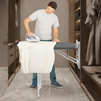 Pull-Out Ironing Board, Foldable Ironing Board with Grey Cover, Wardrobe Mount Ironing Boards for Small Spaces, Home, Laundry Room, Space-Saving - Image 3