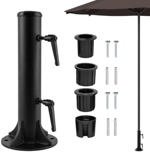Patio Umbrella Base Outdoor Umbrella Mount Holder Round Heavy Duty by Unknown