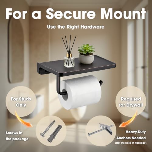 TRUSTMI Toilet Paper Holder with Shelf & Phone Stand, Oil Rubbed Bronze - Image 5