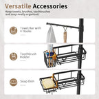 KEGII Corner Shower Caddy, 6-Tier Tension Pole with Towel Holder - Image 3