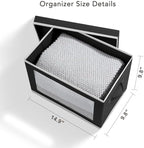 Homsorout Storage Boxes with Lids - 5 Pack Foldable Clear Window Storage Bins, Large Decorative Storage Bins with Handles, Storage Containers for Clothes, Towel, Blanket, Sheet, Black - Image 2