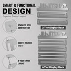 Brazilian Jiu Jitsu Belt Display Rack 8 Tier Stainless Steel BJJ Belts Hanging Holder for Martial Arts Practitioners Wall Mounted Karate Taekwondo Belt Display Case with Mounting Hardware - Image 3