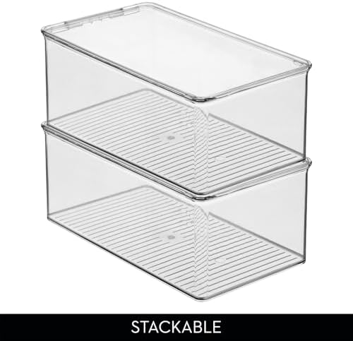 iDesign Stackable Shoe Box with Hinged-Lid, Set of 4, Clear - Image 5