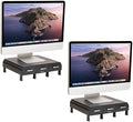 Mind Reader Monitor Stand, 3 Storage Drawers, Desktop Organizer, Riser, Office, 13.5"L x 13"W x 4"H, Set of 2, Black by MindReader