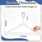 12 Pack Hotel Suit Hangers 17.5" Anti-Theft Security Hangers, White - Image 2