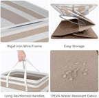 HomeHacks 2-Pack Large Laundry Basket, Waterproof, Freestanding Laundry Hamper, Collapsible Tall Clothes Hamper with Extended Handles for Clothes Toys in the Dorm and Family (Brown, 125L) - Image 2