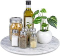 Gisafai 16'' Marble Lazy Susan 8'' Aluminium Alloy Turntable, White by Gisafai