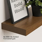 Solid Wood Floating Shelves for Wall 36 Inches Long, Walnut Wooden Shelf - Image 4