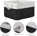 TheWarmHome Organization and Storage Basket for Organizing - Jumbo 3 Pack 17.7x13.8x9.7 inch Fabric Storage Cubes for Closet Gifts Organizer Empty Book (White & Black) - Image 6