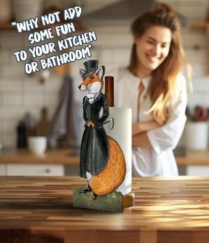 British Fun Toilet Roll Storage & Kitchen Towel Holder Wooden Stand | Horse Riding Artwork Gift | Novelty Kitchen & Bathroom Decor & Accessories | A Standout Piece of Functional Equestrian Decor. - Image 2