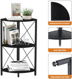 Snughome Corner Shelf with Metal Frame, 3 Tier Corner Storage Organizer, Freestanding Corner Bookshelf Stand Display Rack for Kitchen, Living Room, Black - Image 7