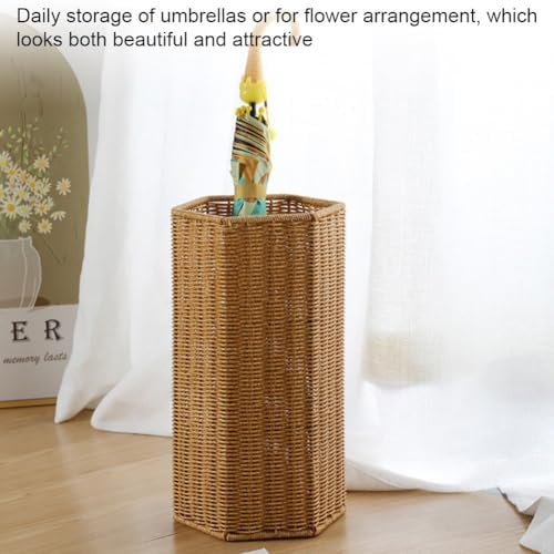 Rattan Umbrella Stand Umbrella Holder Woven Umbrella Stand Basket Sturdy, Walking Sticks, Canes, Entryway, Mudroom, Office - Image 5