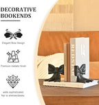 Metal Bookends Set of 2, Heavy Duty Book Ends for Heavy Books, Black Decorative Bookends for Shelves Desk Office Home Decor - Image 4