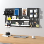 Pegboard Combination Kit, 8 Peg Boards and 30 Accessories Modular Hanging Black Pegboard for Wall, Office Organizer, Keys Holder, Nursery Storage, 44"x22" - Image 2