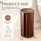 Wooden Toilet Paper Roll Holder, Toilet Paper Stand, Round - Image 2