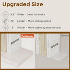 Fun Memories 72 Inch Long Floating Shelves for Wall, 72x9.3 Large Floating Shelf for Bedroom, Kitchen, Bathroom, Wall Mounted Rustic Wood Shelves with Invisible Bracket for Books, Decor, Brich - Image 5