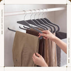 Novabright 50 Pack Velvet Pants Hangers, Slim Open Ended Design, Gray - Image 6