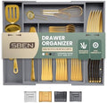 Sben Bamboo Cutlery Drawer Organizer, Gray, Large by SBEN