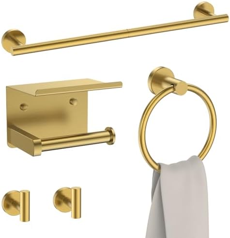 FORIOUS Bathroom Accessories, 5-Piece Bathroom Hardware Set - 24" Towel Bar by FORIOUS