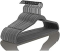 MIZGI Gray Velvet Hangers 50 Pack Non Slip Heavy Duty Black Hooks by MIZGI