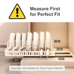 Pots and Pans Organizer Under Cabinet 2 Pack, Pull-Out Cabinet Organizer for Pot Lids, Bakeware, Dishes, 8 Adjustable Dividers (White - Image 2