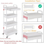 Calmootey 4-Tier Utility Cart with Drawer & Wheels, Storage for Home,Office - Image 6