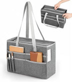 File Organizer Box, Portable Tote Bag Hanging Filing Box Desktop File Folder Document Storage Organizer with Pockets and Handles by UNICITII