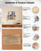 DLQuarts Solid Wood Mail Organizer Countertop & Wall Mounted, Burnt Wood - Image 3