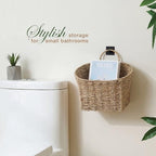 84ECO Set of 2 Seagrass Hanging Baskets for Organizing, Front Door, Mail, Flowers - Image 4