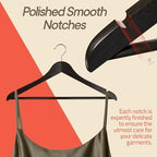 Brown Wooden Hangers 80 Pack – Heavy-Duty with 360° Swivel Hook, Non-Slip, Pants Bar & Shoulder Grooves - Wooden Hangers for Suits, Jackets, Dresses & Camisoles, Space-Saving and Smooth Finish - Image 5