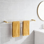 Towel Racks for Bathroom, NEWRAIN Wall Mounted Stainless Steel Organizer, Brushed Gold Rolled Towel Storage Wall-Mounted Bath Towel Holder for Folded Large Towel Washcloths - Image 6