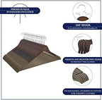Wooden Hangers - Non Slip Luxury Natural Lotus Wood & Velvet Suit & Pants Hangers - 360 Rotating Hooks - 20 Pack - Image 2