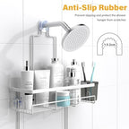 Hanging Shower Caddy Over Showerhead - Rustproof No Drill Shower Organizer - Image 2