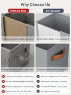 8 Pack Large Closet Storage Baskets Bins for Shelves, Collapsible Fabric Closet Organizers and Storage with Polyester Handles, Decorative Baskets for Organizing Clothes, Towels, Linen Closet 14"x10" - Image 4