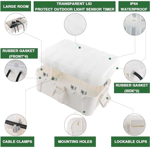 Flemoon Large IP54 Waterproof Outdoor Electrical Box with Transparent Lid - Image 5