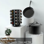 Handisen Rotating Spice Rack Organizer for Cabinet, Spice Racks Storage with 20 Jars, Spinning Spice rack for Kitchen Countertop, Spice Holder,Seasoing Storage Racks, Black - Image 2