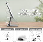 Adjustable Foldable Single Monitor Mount, Low Profile VESA Monitor Desk Mount 75x75mm & 100x100mm, Fits 10-27 Inch LCD Touch Screens - Image 2