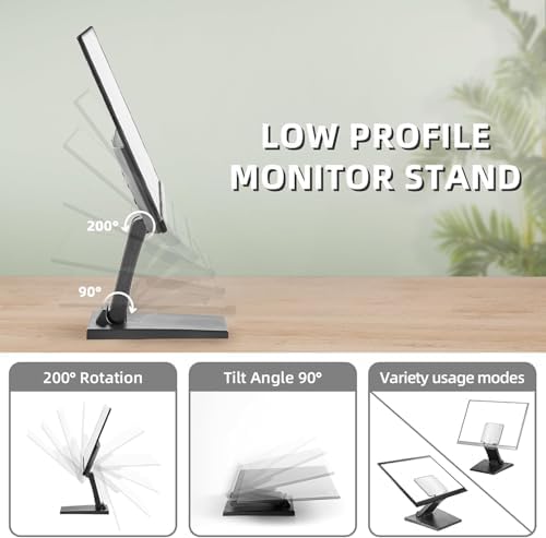 Adjustable Foldable Single Monitor Mount, Low Profile VESA Monitor Desk Mount 75x75mm & 100x100mm, Fits 10-27 Inch LCD Touch Screens - Image 2