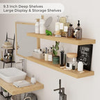 Floating Shelves for Wall, 48 inch Oak Long Wall Shelves Set of 2 - Image 4