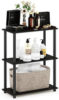 Furinno TURN-N-TUBE Storage Shelves, 3-Tier Book Shelf, Corner Shelf, Toolless Open Shelves, for Organization and Storage, Living Room, Garage, Home Office, Espresso by Furinno-FitsYourSpaceFitsYourBudget