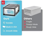 IRIS USA 4-Pack, 6 Qt. Small Stacking Drawer Storage Organizer, Black - Image 5