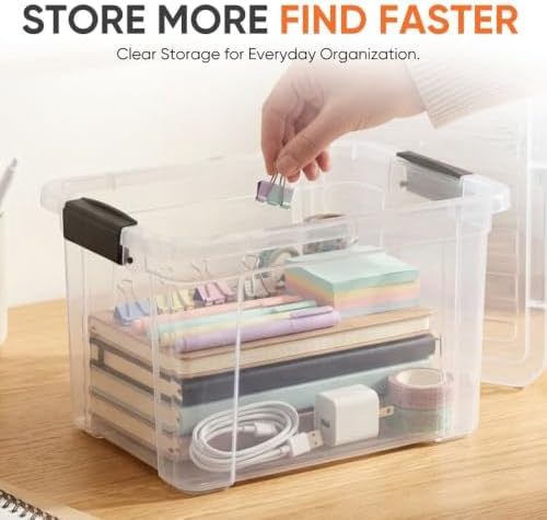 Superio 4.75 Quart Clear Plastic Storage Boxes with Lids, Stackable Organizer Containers, BPA-Free Storage Bins for Home, Office, School & Dorm, 36 Pack - Image 2