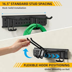 GRENPRO 66 Inch Garage Tool Organizer with 10 Assorted Hooks, Holds 720 LBS - Image 4