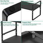 iPEGTOP Expandable Cabinet Storage Shelf Organizer Rack, Heavy Duty Steel Metal Spice Rack Adjustable Height Home Office Garage Pantry Shelves for Counter Kitchen Organization, Black, 2 Pack - Image 6