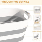 43L(11.5Gallon) Collapsible Laundry Baskets Plastic (Grey, 2 Packs) - Image 6