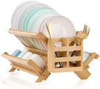 NOVAYEAH Bamboo Wooden Dish Rack, Wooden Dish Drying Drainer Rack by NOVAYEAH